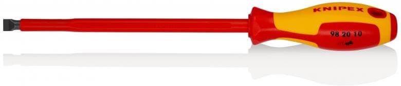 Отвертка шлиц 10, VDE 1000V жълто-червена ръкохватка 320мм, Knipex