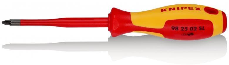 Отвертка PZ 2 Slim, VDE 1000V жълто-червена ръкохватка 212мм, Knipex