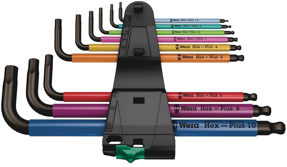 Комплект изолирани шестограми, 9х (1.5…10), в щипка, 950 SPKL L-key Multicolour 1 Wera