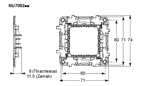 Носеща рамка метална (Zamak) 2 мод. Unica SE