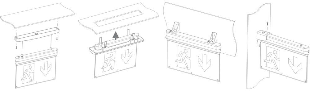 Авариен осветител LED 2.2W 3h IP20 универсален монтаж Commel