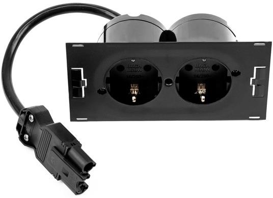 Модул за DUE с 2х Шуко, цвят Черен, Bachmann
