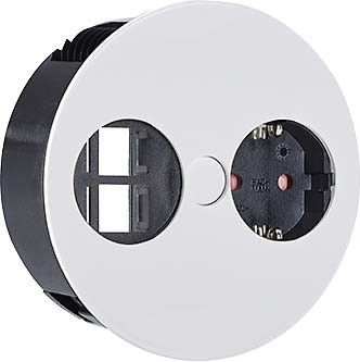 Модул TWIST с 1х Шуко и 1x празен модул, цвят Бял, Bachmann