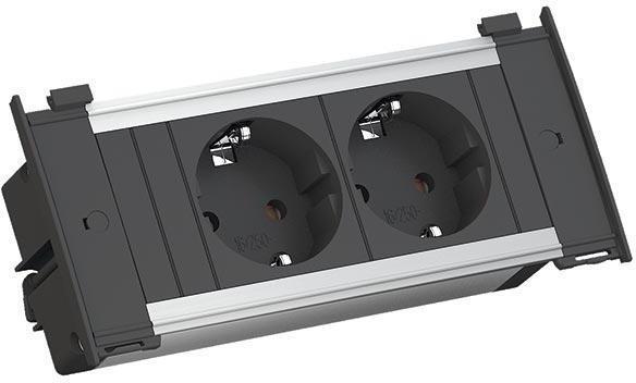 Модул за KAPSA XS с 2х Шуко, с кабел 2м, цвят Черен, Bachmann