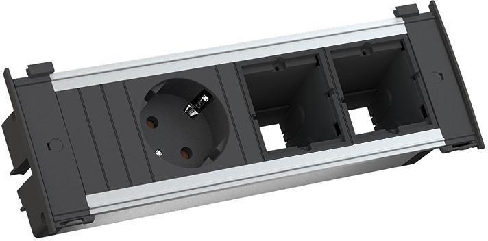 Модул за KAPSA S с 1х Шуко и 2х празни модула, цвят Черен, Bachmann