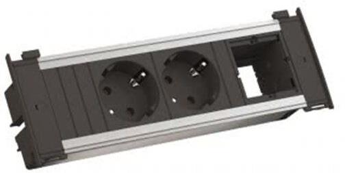 Модул за KAPSA S с 2х Шуко и 1х празен модул, цвят Черен, Bachmann