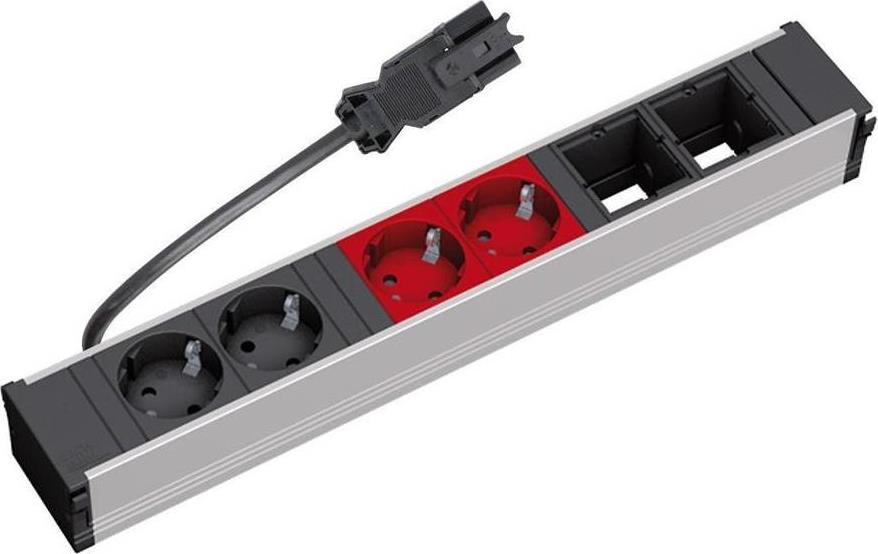 Модул за CONI 6M с 2х Шуко, 2х Шуко резерв. и 2х празни модула, цвят Черен, Bachmann