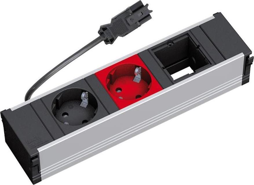 Модул за CONI 3M с 1х Шуко, 1х Шуко резерв. и 1х празен модул, цвят Черен, Bachmann