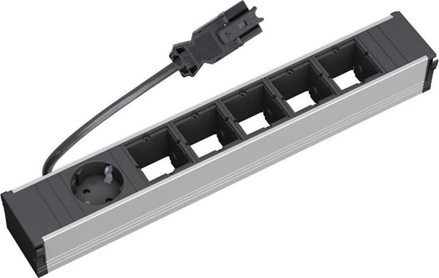 Модул за CONI 6M с 1х Шуко и 5х празни модула, цвят Черен, Bachmann