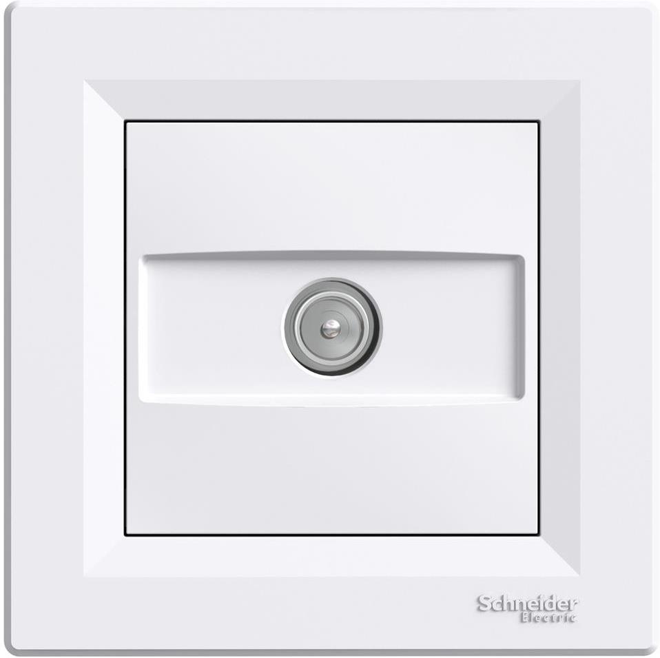 Розетка TV крайна 1dB моноблок цвят Бял Asfora SE