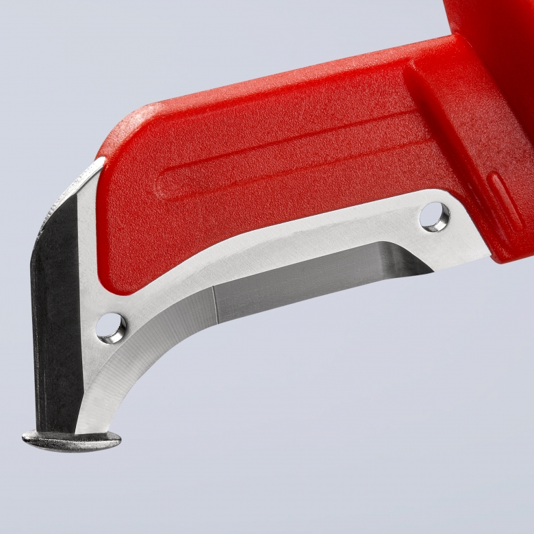 Кабелен нож извит с предпазител, VDE 1000V жълто-червена ръкохватка 180мм, Knipex