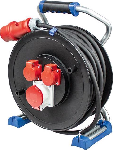 Макара трифазна 30м H07RN-F 5G2,5mm2 IP44 термична защита 2 шуко + 3P+N+T 16A с капак AS Schwabe