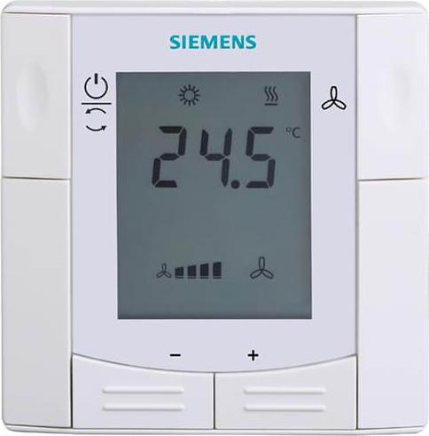 Термостат Modbus за отопление и охлаждане 5…40 °C с LCD дисплей, за 2/4 тръбни вентилаторни конвектори, за вграждане, Siemens