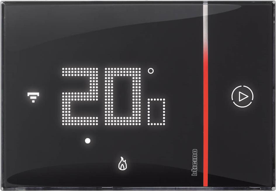 Термостат Smarther 2 с вградено Wi-FI за вграден монтаж ЧЕРЕН Bticino with Netatmo