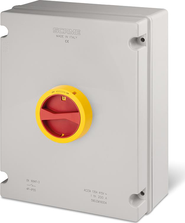 Пакетен прекъсвач Y5 160A 3P I-0 в кутия 308x388x128mm IP56 Isolators Scame