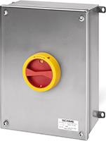 Пакетен прекъсвач Y4 63A 3P+N I-0 в неръждаемо табло 150x220x120mm IP65 Isolators Scame