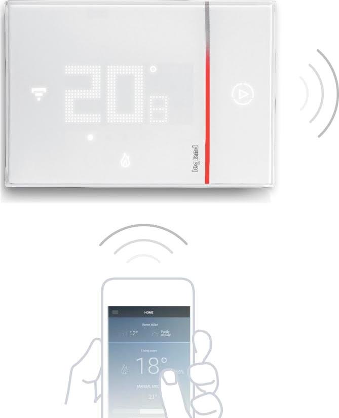 Термостат Smarther 2 с вградено Wi-FI за открит монтаж БЯЛ Legrand with Netatmo