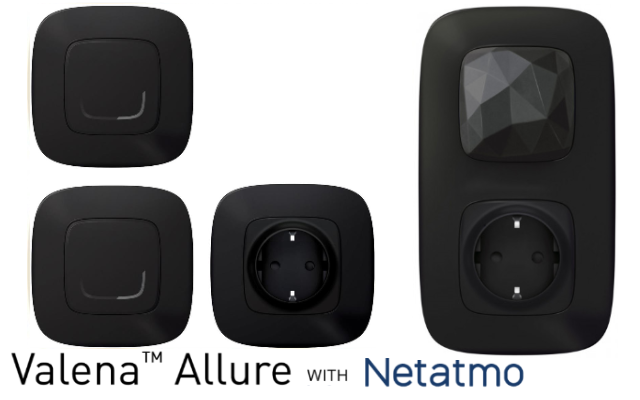 Черни механизми Valena Allure с Netatmo