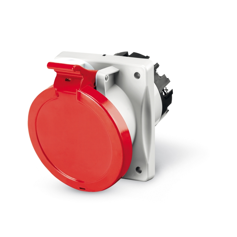 Промишлен контакт 3P+Е 63A 380-415V IP54 6h серия Optima панелен монтаж 100х110мм Scame