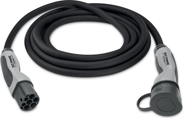 Кабел 5м за зареждане на ЕЛЕКТРОМОБИЛ в Mode3, за станции 3P до 22.1kW, с конектори Type 2 към Type 2, Scame