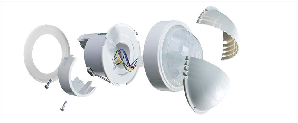 Датчик за присъствие PIR, за вграждане в таван, 360°, обхват D40m @ h=15m, IP40, EBDHS-PRM, CP Electronics