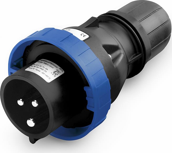 Взривозащитен щепсел 2P+Е 16A EX II 2GD IP66 Scame