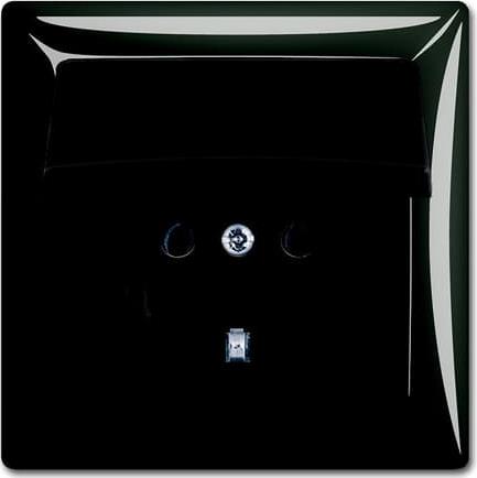 Контакт ШУКО 16A с капак IP44 цвят ЧЕРЕН с рамка Basic 55 ABB