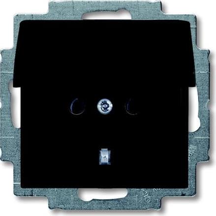 Контакт ШУКО 16A с капак цвят ЧЕРЕН Basic 55 ABB