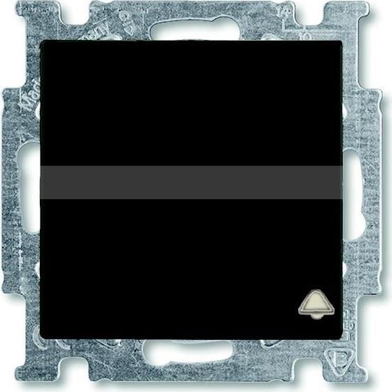 Бутон цвят ЧЕРЕН със символ звънец и място за етикет Basic 55 ABB