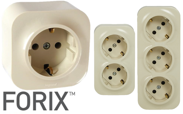Крем Forix IP21 ключове и контакти Legrand