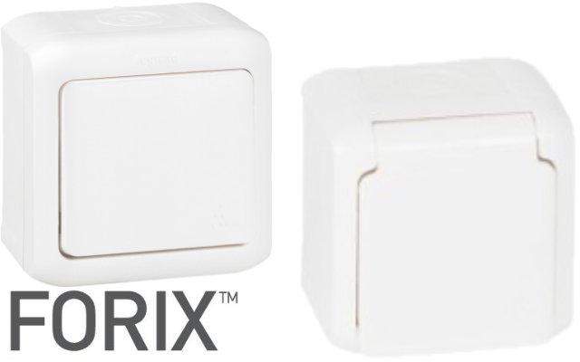 Бели Forix IP44 ключове и контакти Legrand