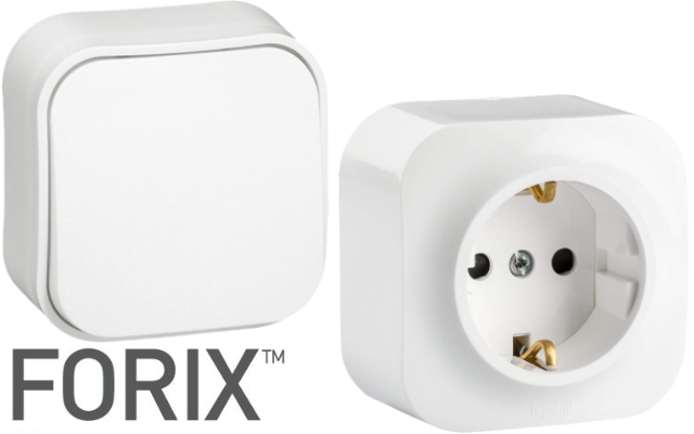 Бели Forix IP21 ключове и контакти Legrand