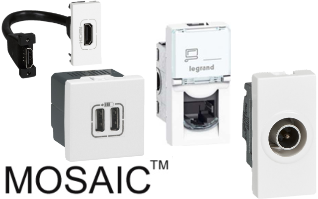 Розетки слаботокови Mosaic Legrand