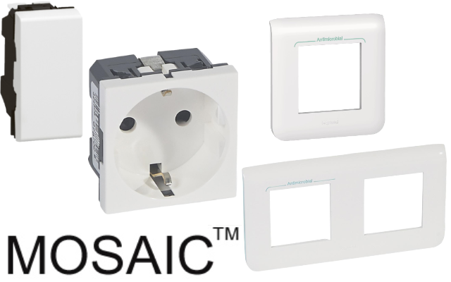 Антибактериални механизми и рамки Mosaic Legrand