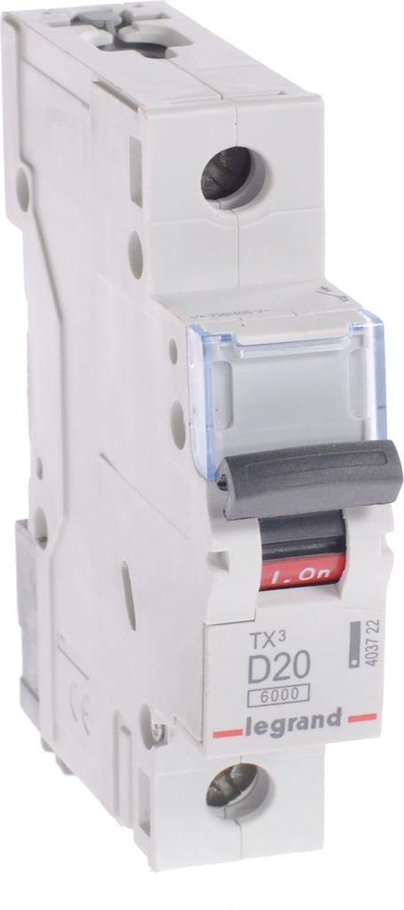 Автоматичен прекъсвач TX3 1P 20A крива D 6kA Legrand
