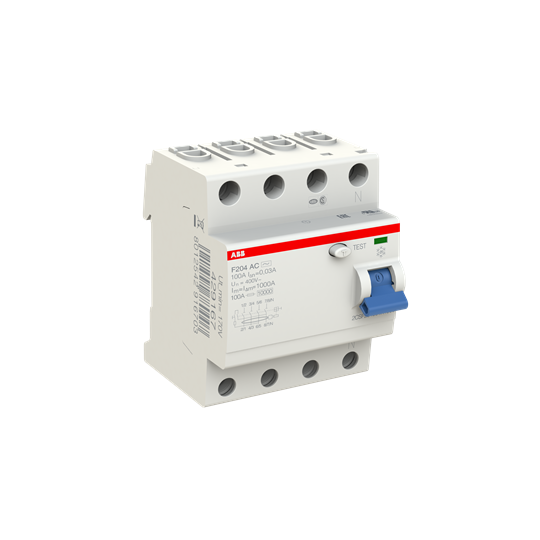 ДТЗ 4P 100A 30mА серия F204 тип AC ABB