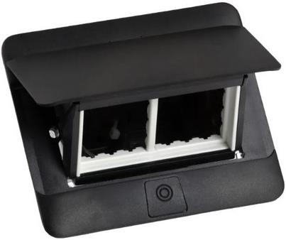 Подова/Мебелна кутия 4 мод. с вкл. монтажен кит цвят ЧЕРЕН МАТ (Matt black) Pop-Up кутия Legrand  /до изчерпване/