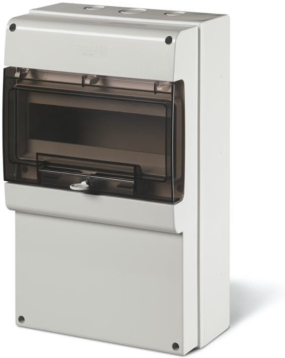 Табло за индустриални контакти и DIN модули IP66, UV, PG и М вход, серия Domino (12 DIN и плътен капак без отвори) Scame