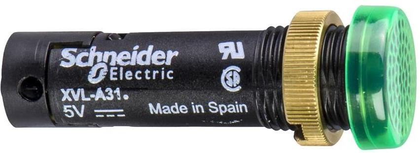 Сигнална лампа LED монолитна зелена 24Vdc Ø12mm XVL SE