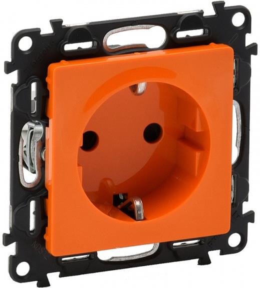 Контакт ШУКО 16A детска защита цвят оранжев Valena Life Legrand