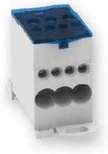 Разпределителен клемен блок 1P 80А СИВ с капак 4x6мм2, 3x16мм2 за DIN монтаж (В=46мм, Ш=27мм; Д=66мм) Arnocanali