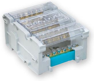 Разпределителна клемна кутия 4P 125A 1х35мм2, 1х25мм2, 5х10мм2 за DIN монтаж (В=45мм, Ш=72мм; Д=98мм) Arnocanali