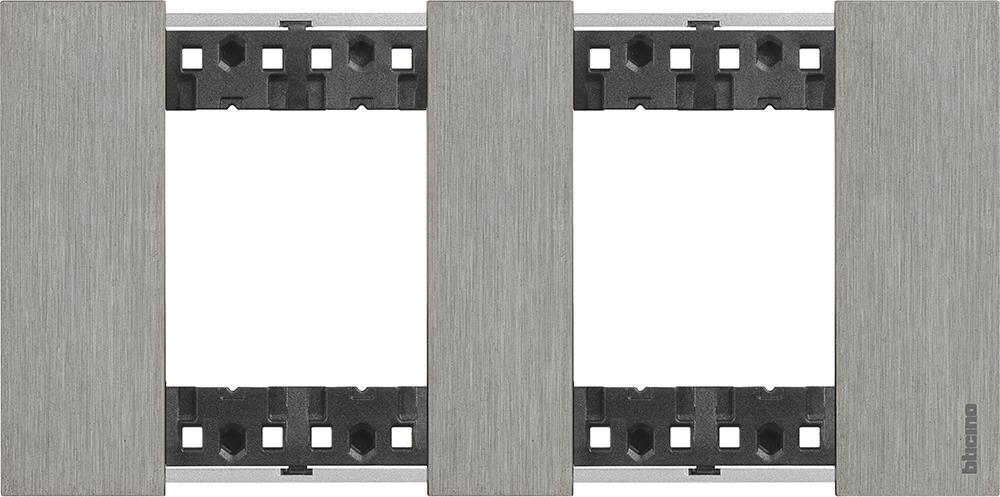 Рамка 2x2 мод. метална цвят Стомана (Steel) Living Now Bticino