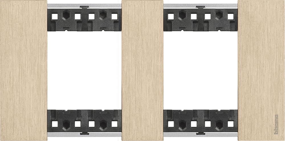 Рамка 2x2 мод. метална цвят Злато (Gold) Living Now Bticino