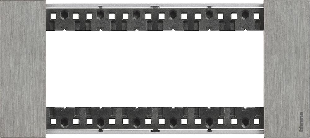 Рамка 6 мод. метална цвят Стомана (Steel) Living Now Bticino