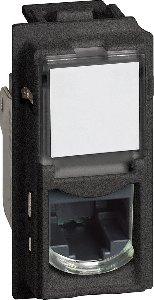 Розетка RJ45 cat.6 FTP конектор toolless IDC 1 мод. цвят Черен Living Now Bticino