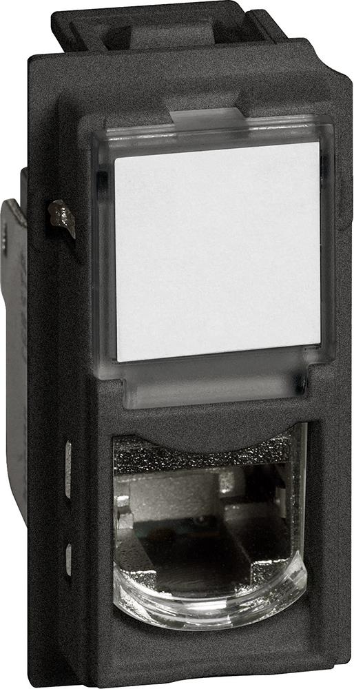 Розетка RJ45 cat.6A UTP конектор toolless IDC 1 мод. цвят Черен  Living Now Bticino