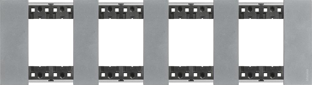 Рамка 4x2 мод. метална цвят Луна (Moon) Living Now Bticino