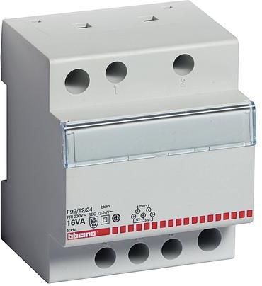 Трансформатор за ел.насрещник 1P 230V до 12/24V - 16VA - 4 модула за DIN My Home Bticino
