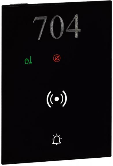 Коридорен четец UX за карти RFID, бутон за звънец, DND/MUR индикация, черен, BUS